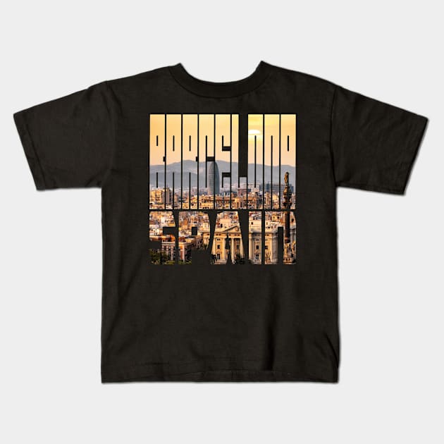 Barcelona Kids T-Shirt by AndrewKennethArt